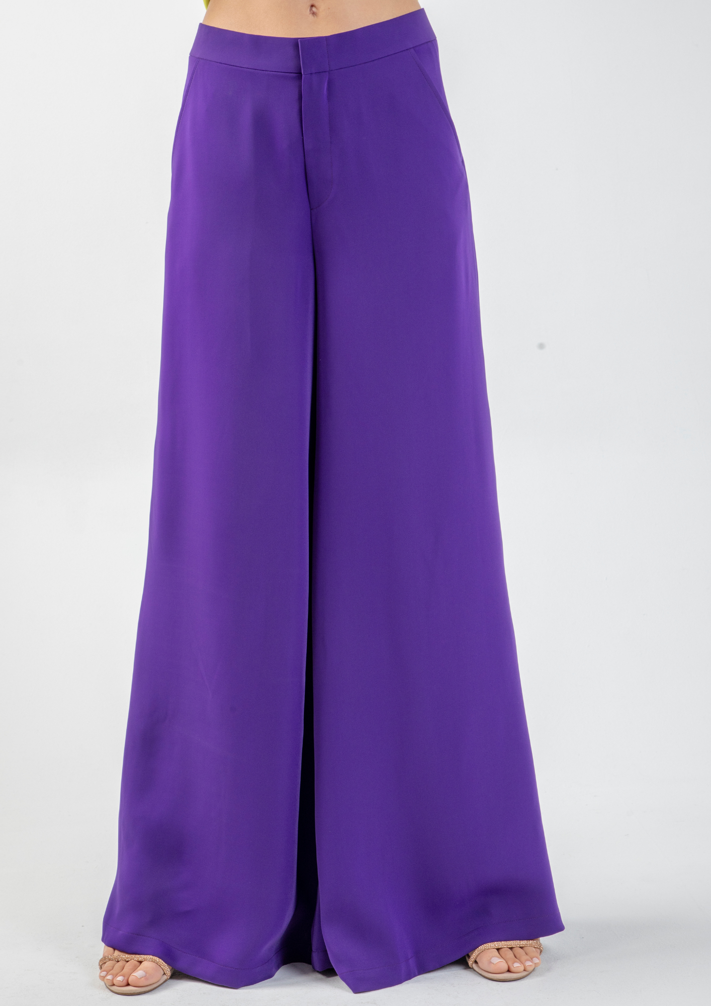 Indress Metallic Straight-leg Pants In Purple Blue | ModeSens